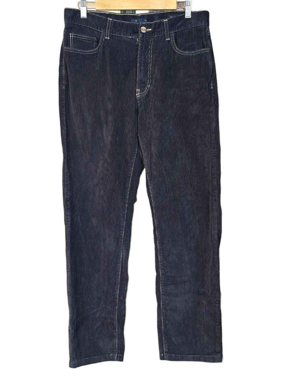 Scott Barber Made in Italy Straight Leg Corduroy Pants Charcoal /Black Size 34
